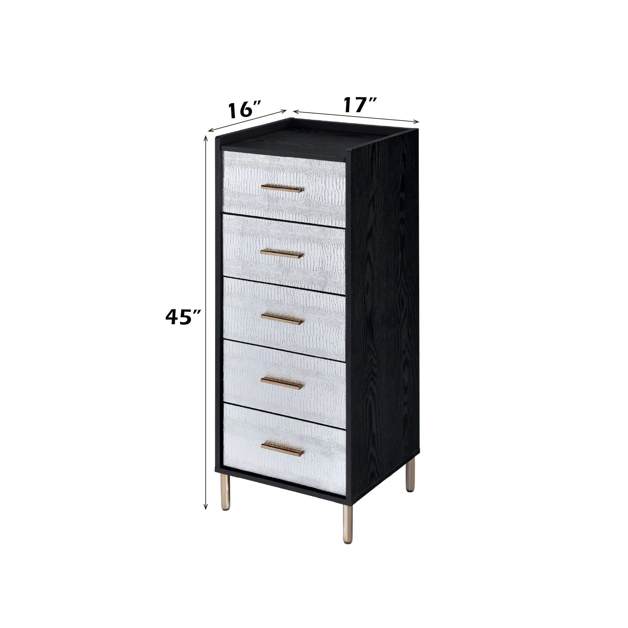 Myles Jewelry Armoire - Black / Silver / Gold by HouseOfZazla
