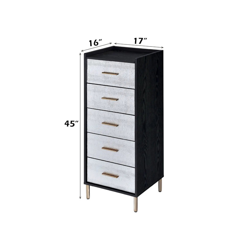 Myles Jewelry Armoire - Black / Silver / Gold by HouseOfZazla