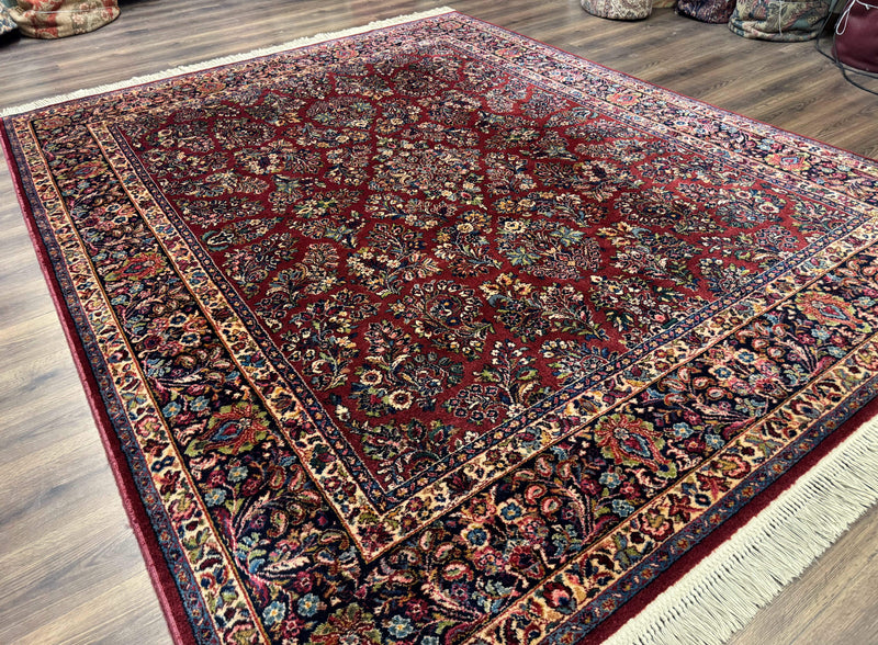 8.8 x 10.6 Karastan Red Sarouk Rug #785, Wool Pile Original 700 Series by Jewel Rugs