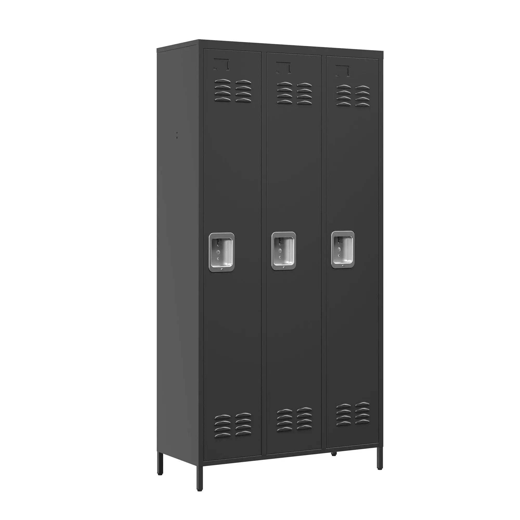 Storage Locker Cabinet With Locks For Employees, Home Gym Office School Garage - Black by HouseOfZazla
