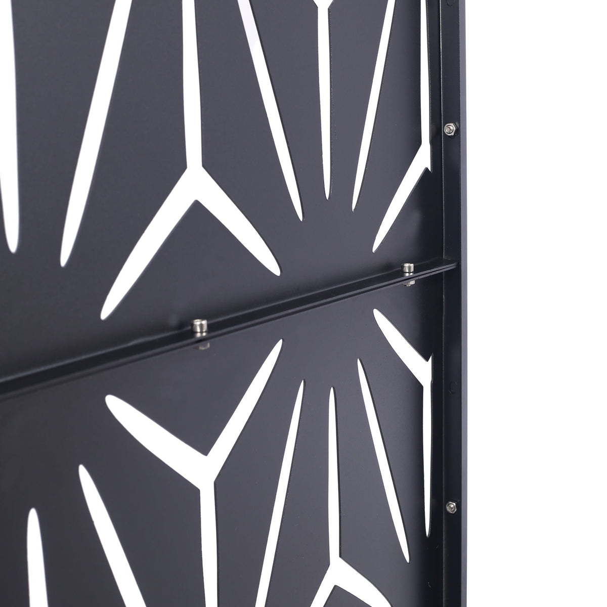 Metal Privacy Screen Room Divider with Freestanding Panels - Black, White, Dark Brown, photo 36 of 40