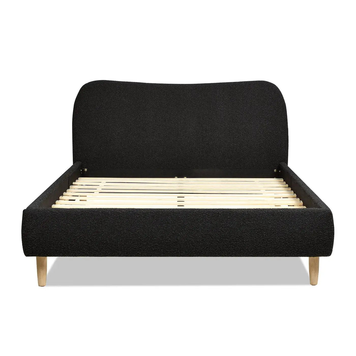 Roman - Curved Headboard Upholstered Platform Bed by HouseOfZazla