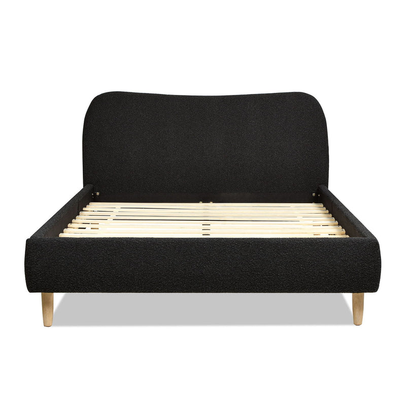 Roman - Curved Headboard Upholstered Platform Bed by HouseOfZazla