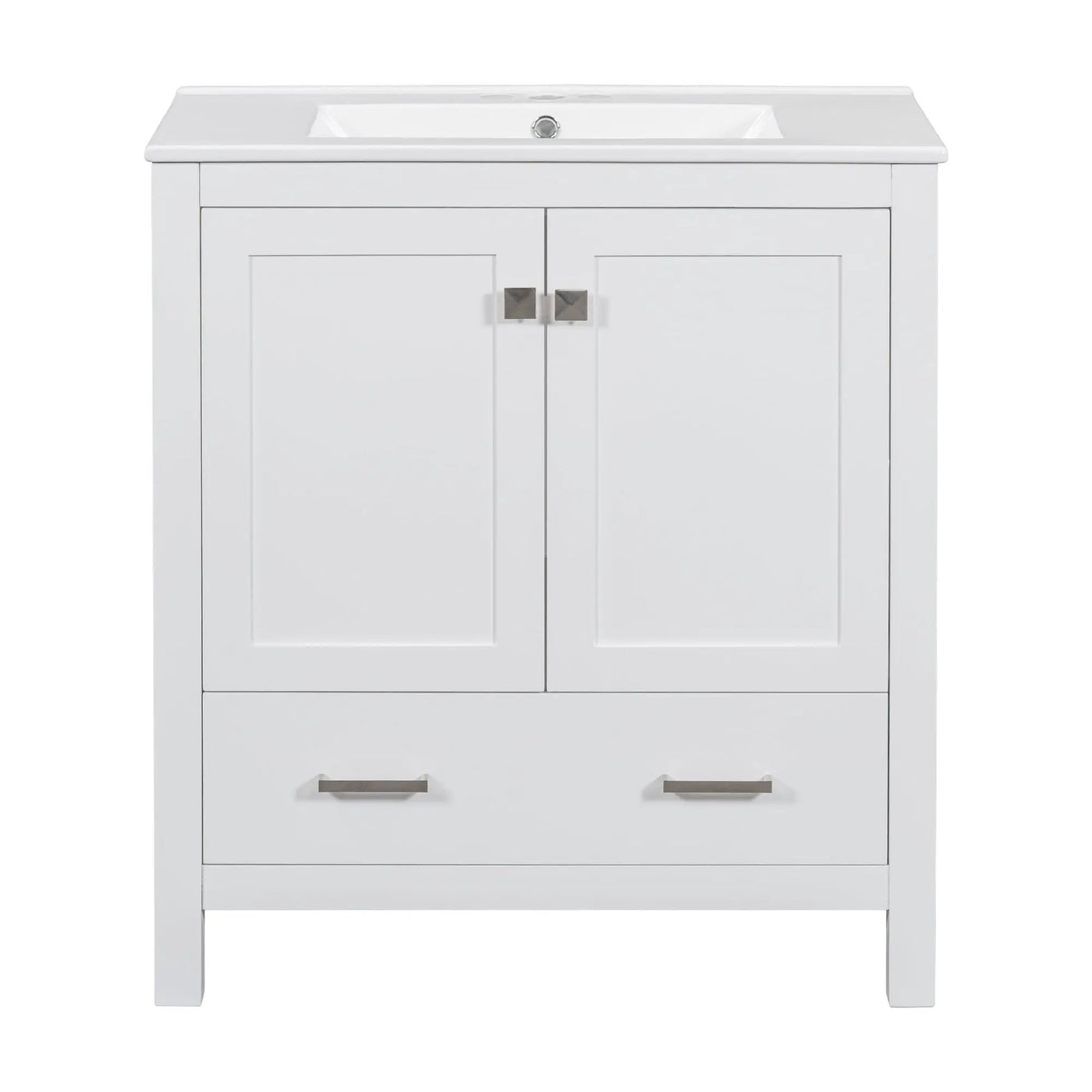 Bathroom Vanity With Single Sink, Combo Cabinet Undermount Sink, Bathroom Storage Cabinet With Two Doors And A Drawer, Soft Closing, Multifunctional Storage, Solid Wood Frame by Unique Piece Furniture
