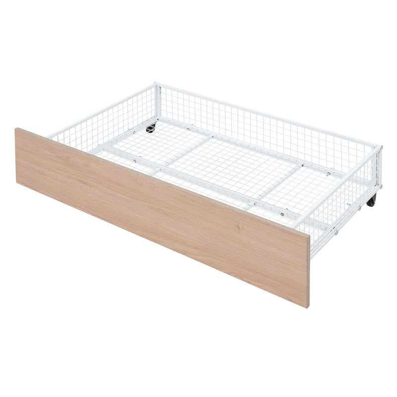 Triple Bunk Bed With Drawers, Multi-Functional Frame With Desks And Shelves In The Middle by HouseOfZazla