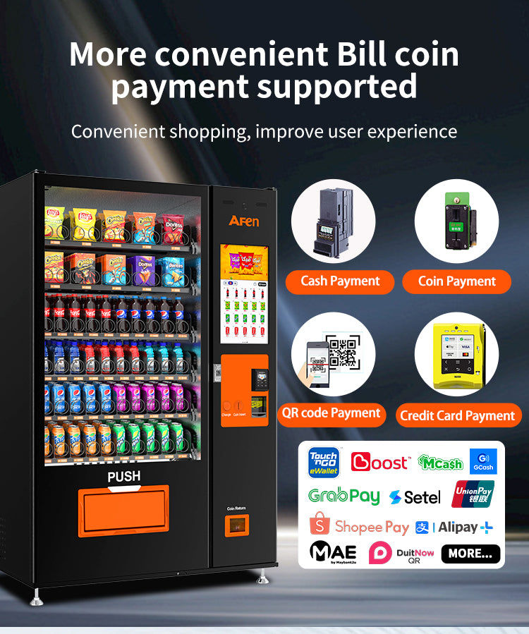 Beverage Snack Combo Vending Machine for business with Touch Screen, Card Reader, photo 5 of 6