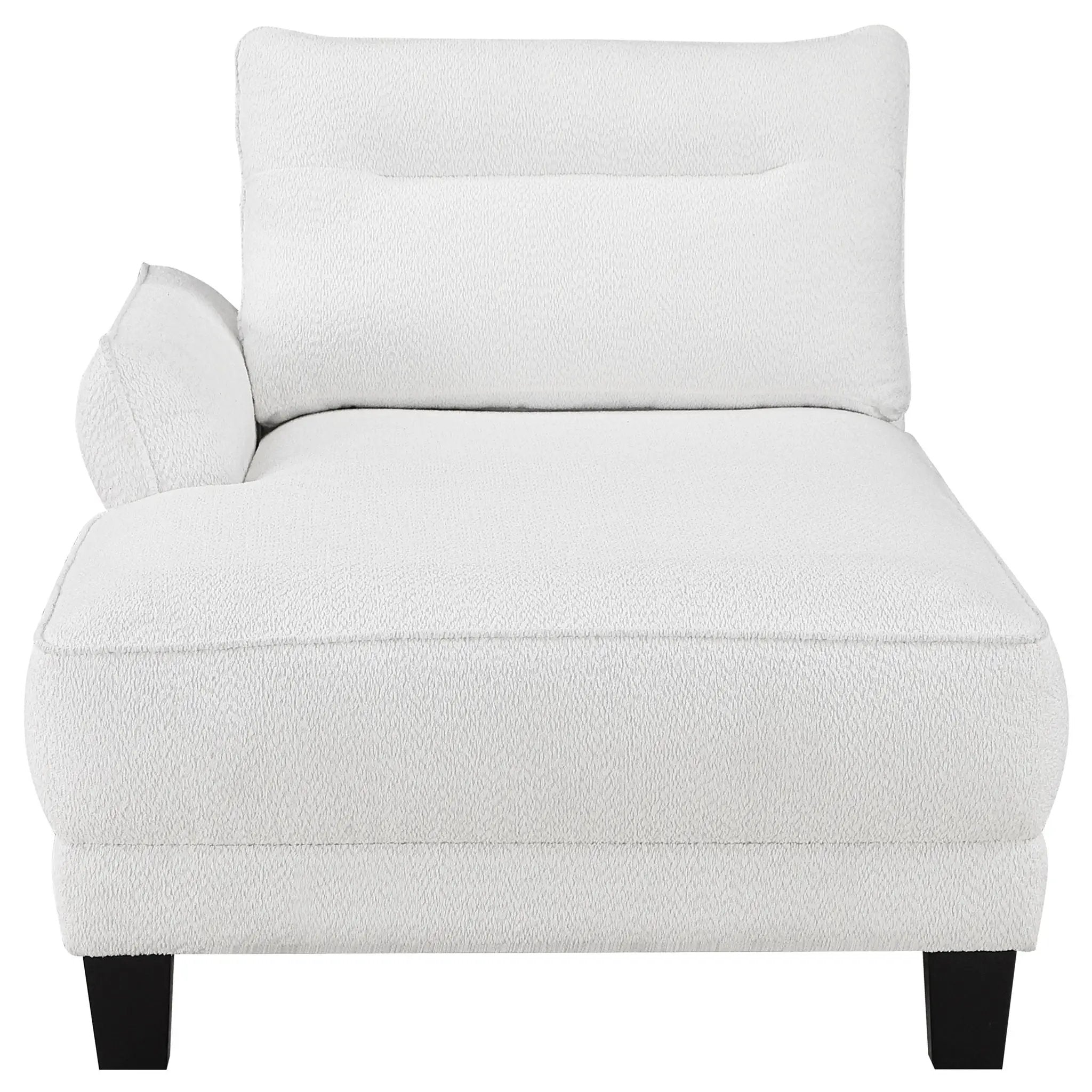 Caspian Upholstered Curved Arm Chaise Sectional Sofa White by Unique Piece Furniture