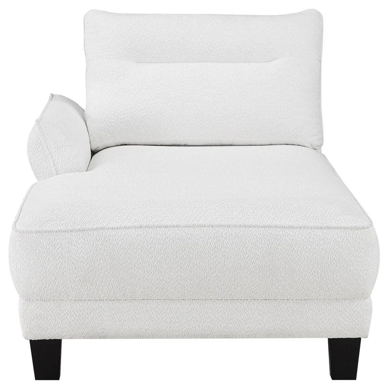 Caspian Upholstered Curved Arm Chaise Sectional Sofa White by Unique Piece Furniture