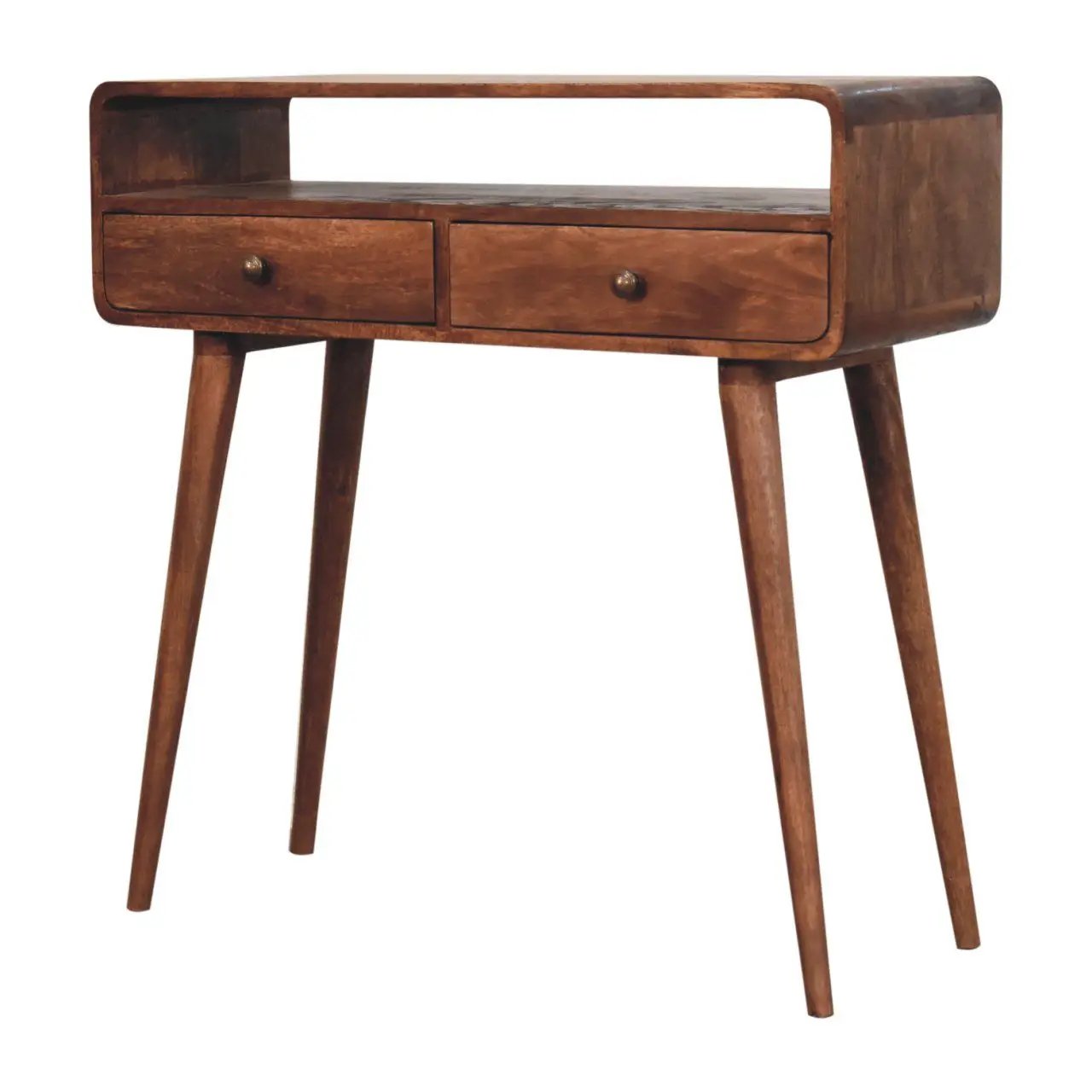 Solid Wood Curved Console Table by HouseOfZazla