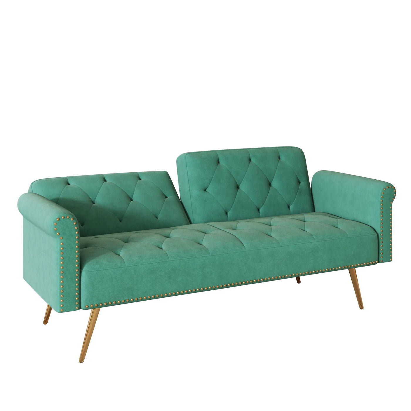 Luxurious Sofa Bed With Nail Head Trim And Matching Pillow by HouseOfZazla