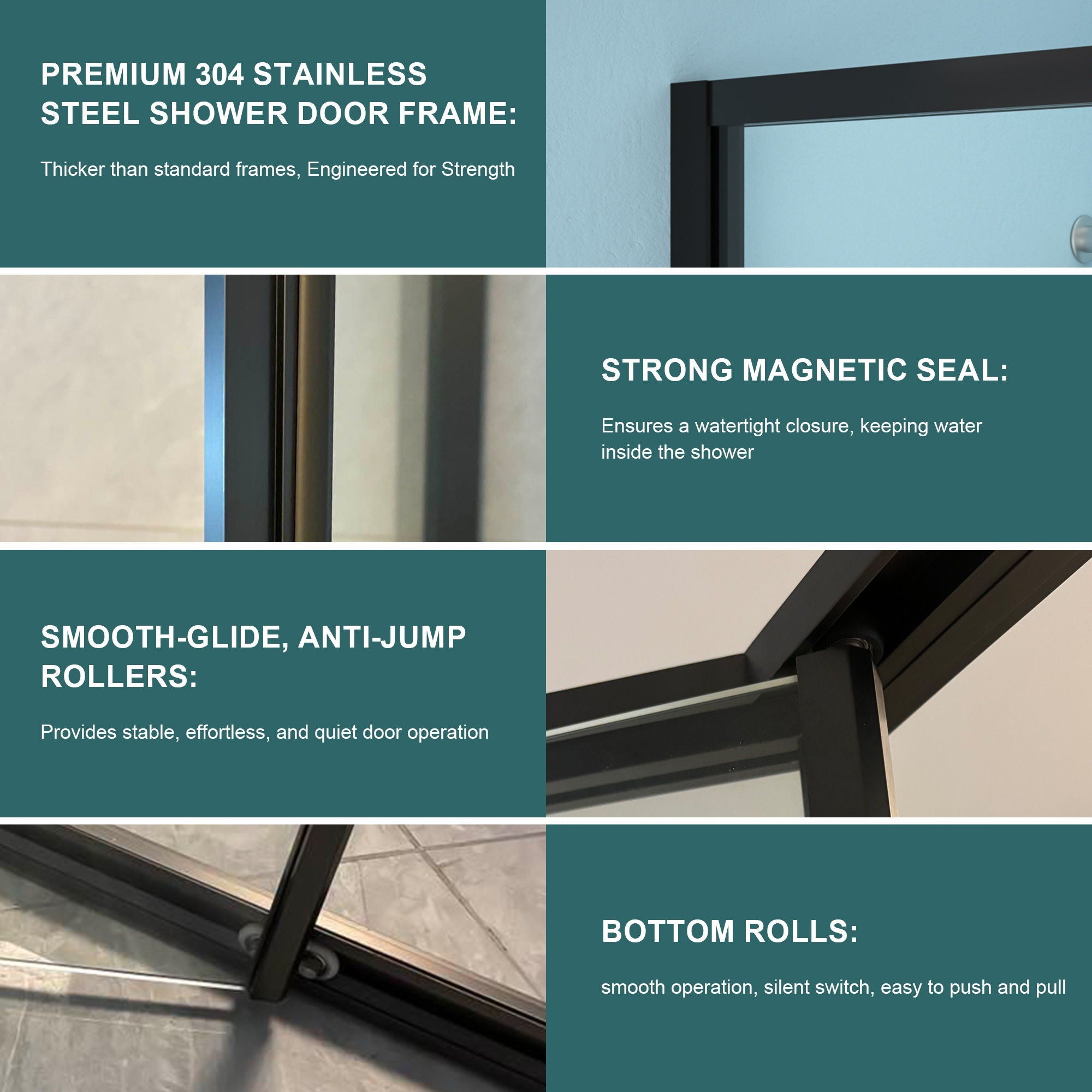 Diamond Shaped Corner Shower Door, Inward Sliding, Stainless Steel Frame by HouseOfZazla