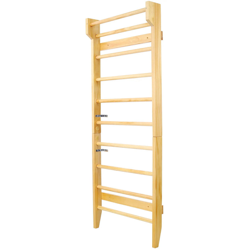 Gymnastics Stall Bar Multi Use Swedish Ladder For Home Gym And Physical Therapy - Natural by HouseOfZazla