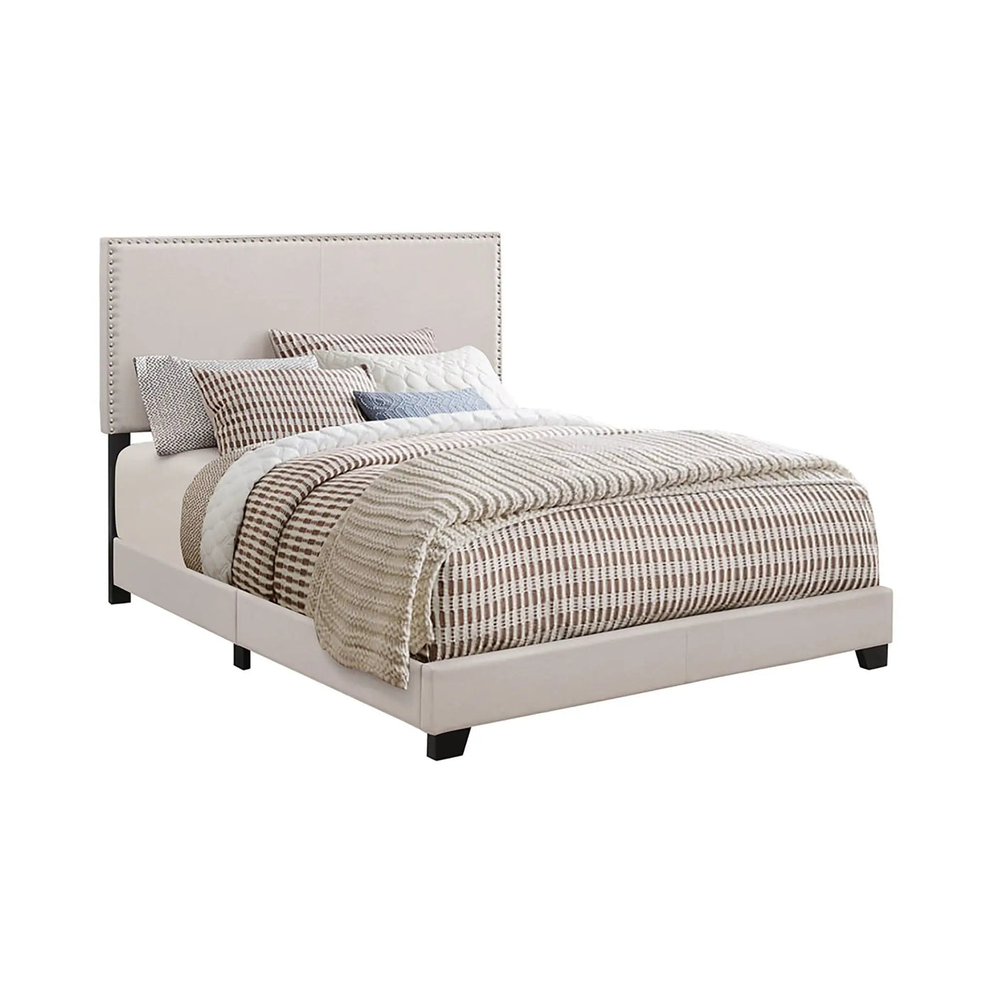 Ivory - Bed With Nailhead Trim by HouseOfZazla