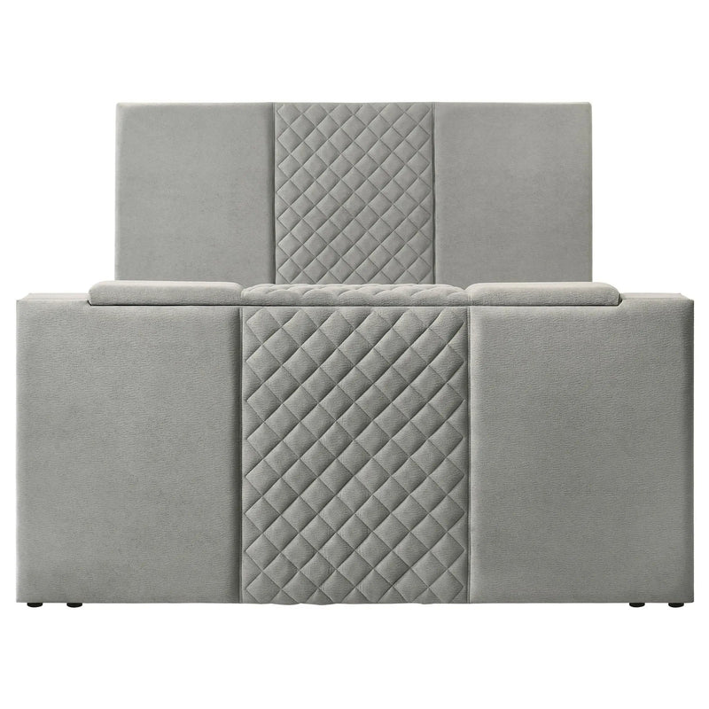 Tara 61-inch Upholstered Eastern King Panel TV Bed Grey by Unique Piece Furniture