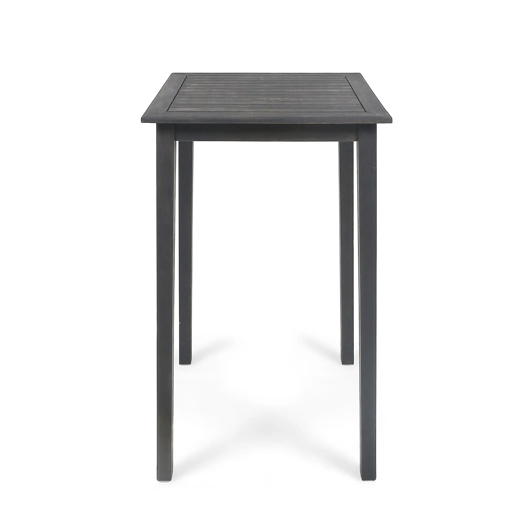 Outdoor Minimalist Acacia Wood Square Bar Table by HouseOfZazla