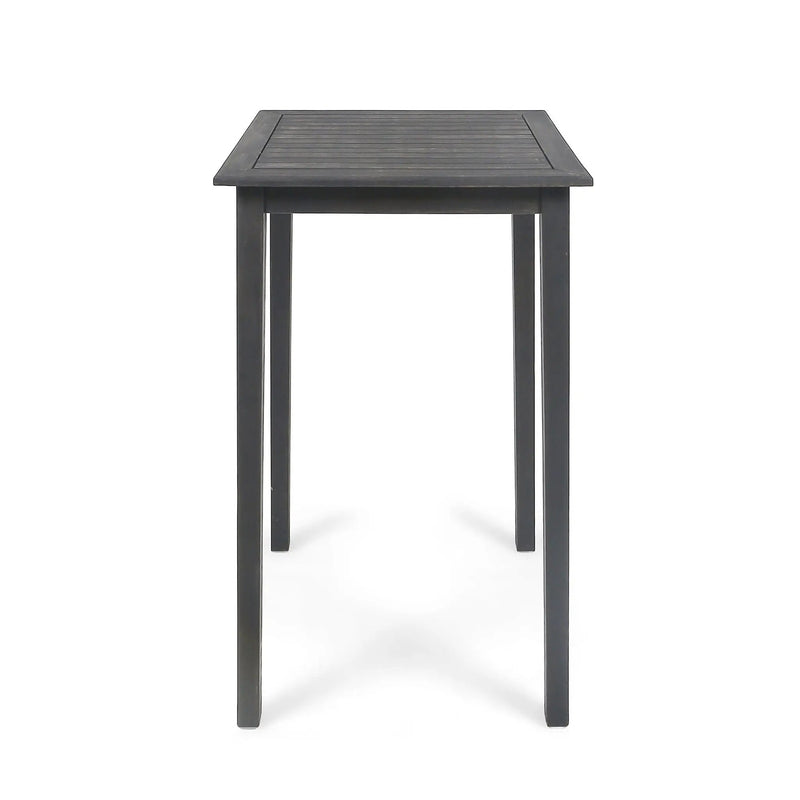 Outdoor Minimalist Acacia Wood Square Bar Table by HouseOfZazla