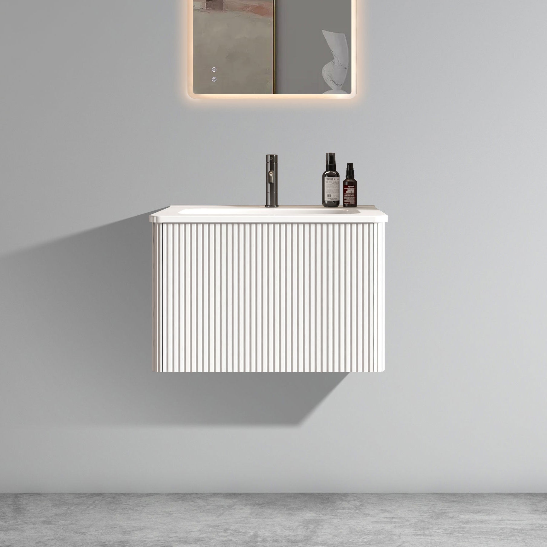 Etna 24" Striped Soft White Bathroom Vanity by HouseOfZazla