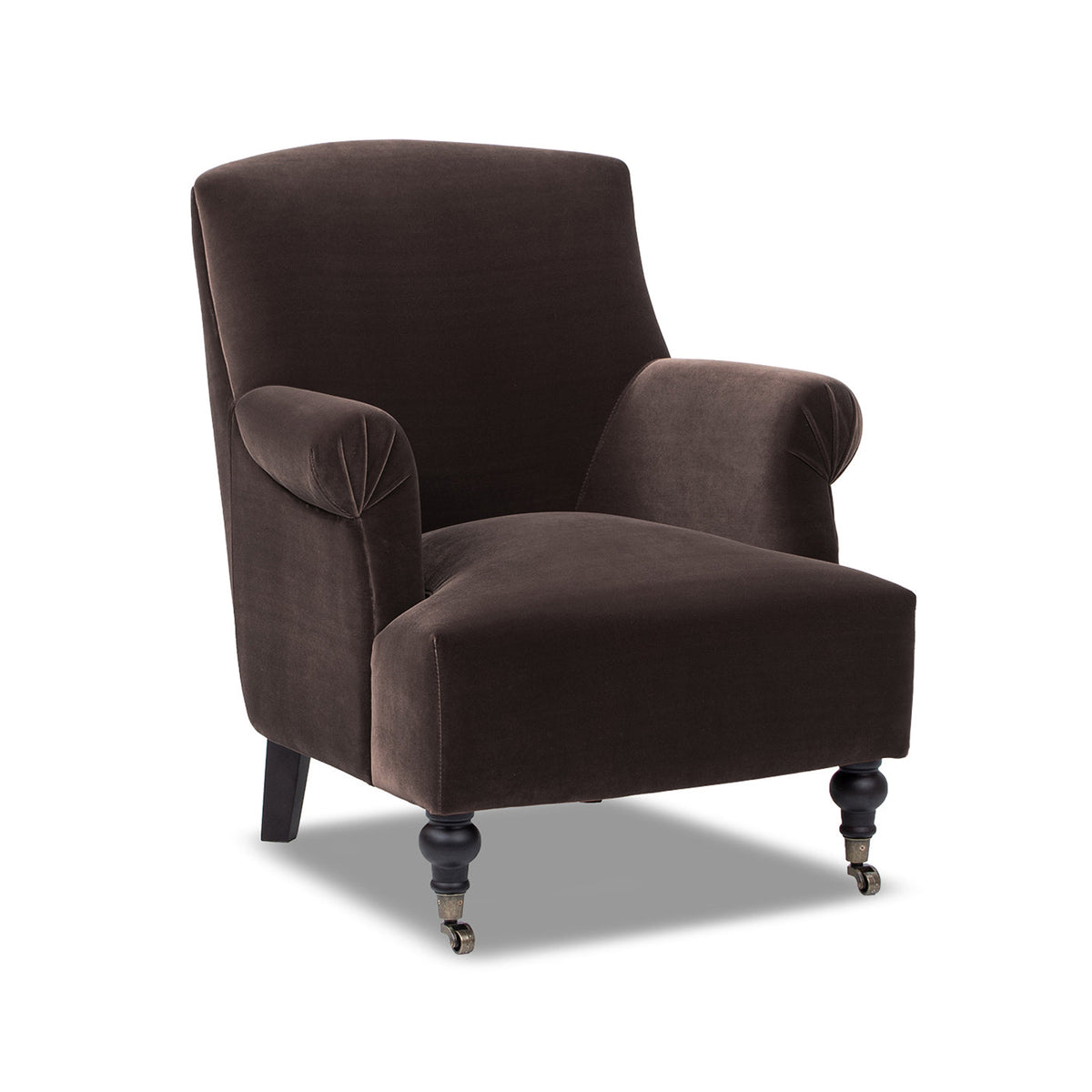 Eloise 30" Pleated Sock Arm Accent Armchair with Turned Wood Legs - Deep, photo 6 of 10
