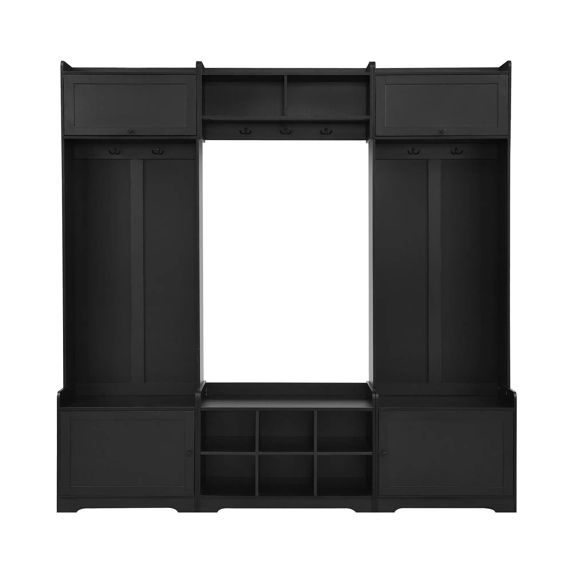 Wide Hall Tree With Shoe Storage, 4 In 1 Entryway Bench by HouseOfZazla