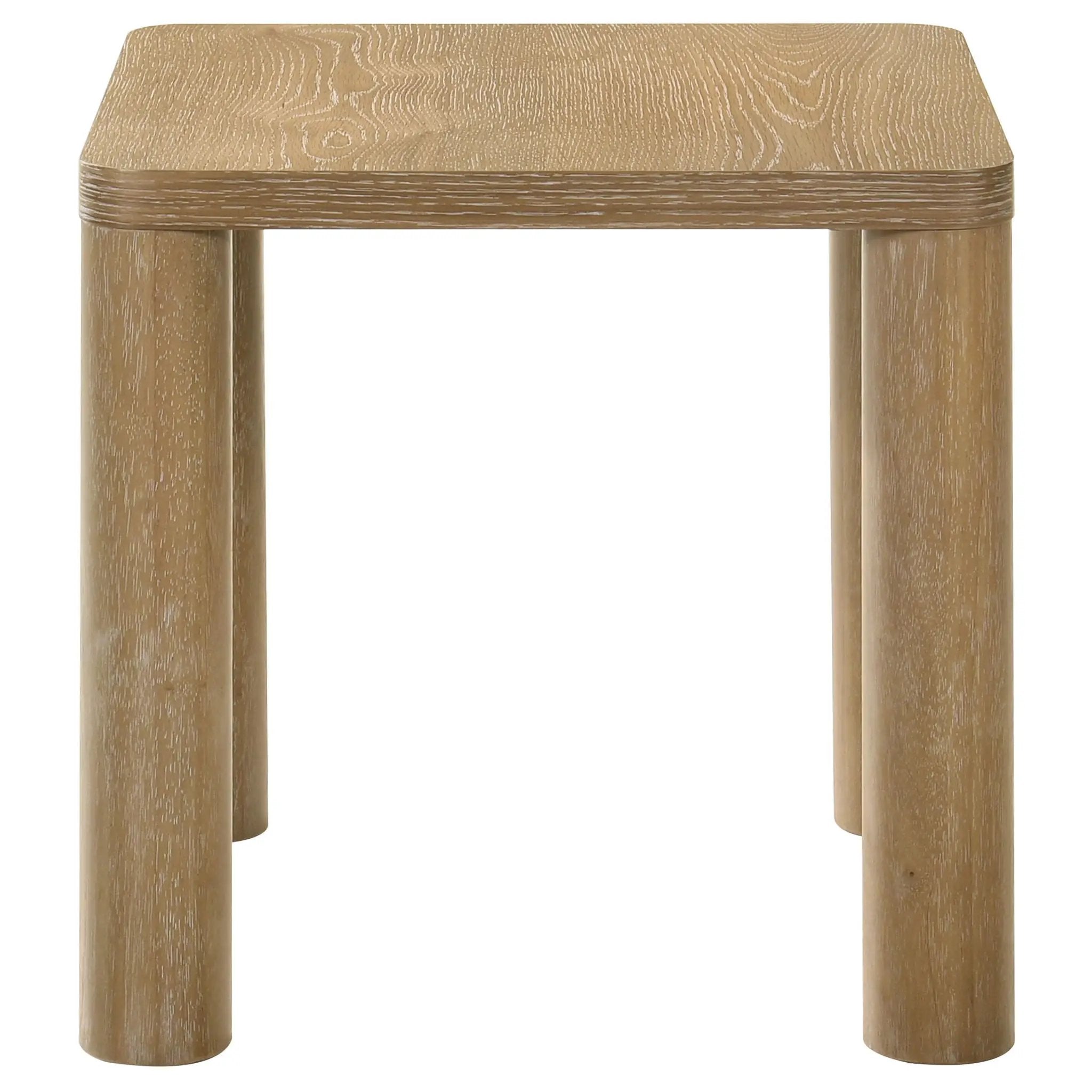 Castlewood Engineered Wood Accent Side End Table Light Oak by Unique Piece Furniture