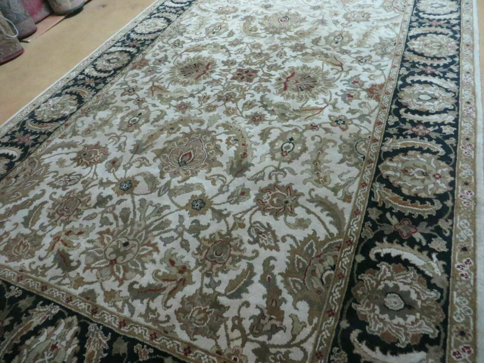 6' X 9' Vintage Handmade India Top Quality Jaipur Floral Oriental Tea Wash Nice by Jewel Rugs