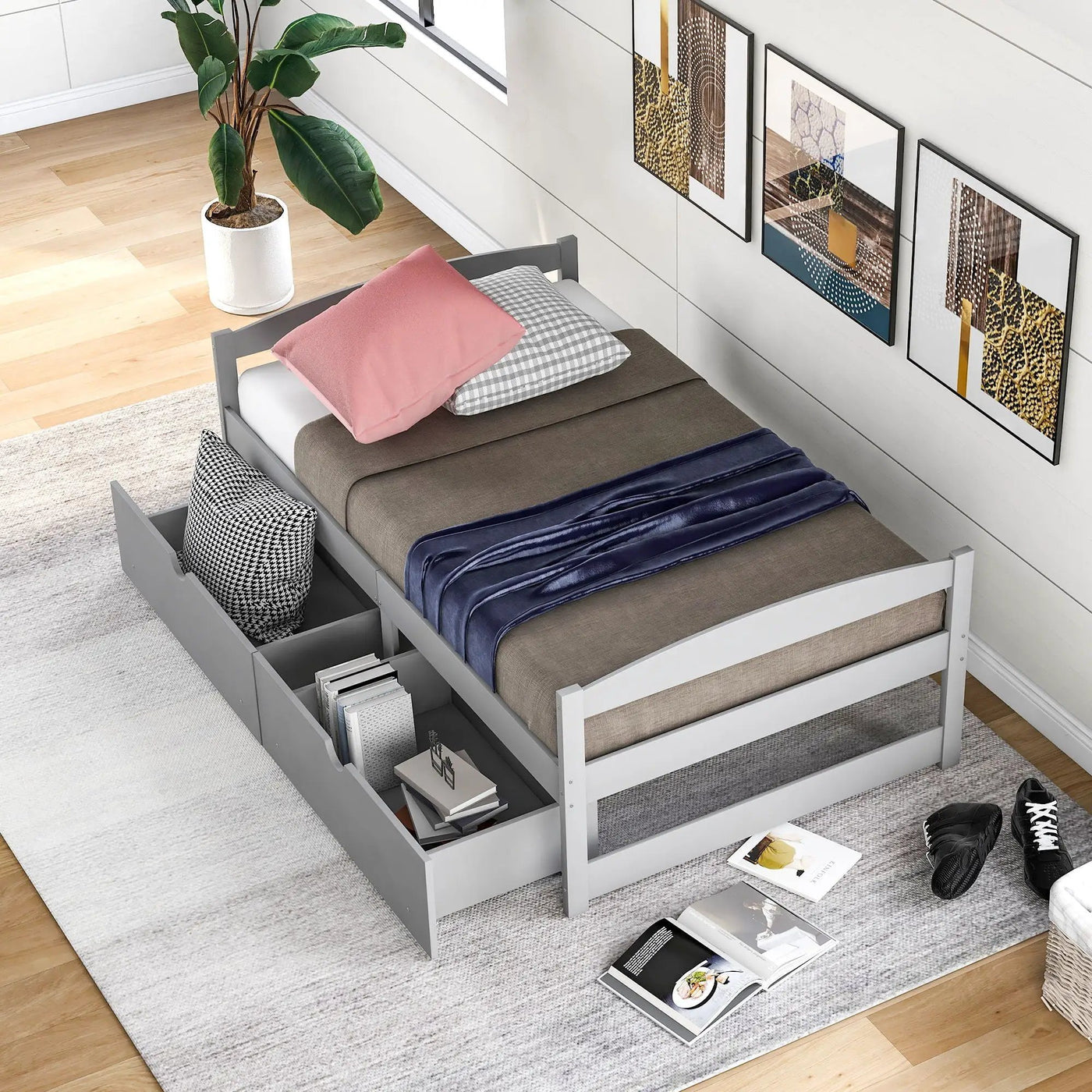 Platform Bed With 2 Drawers by Unique Piece Furniture