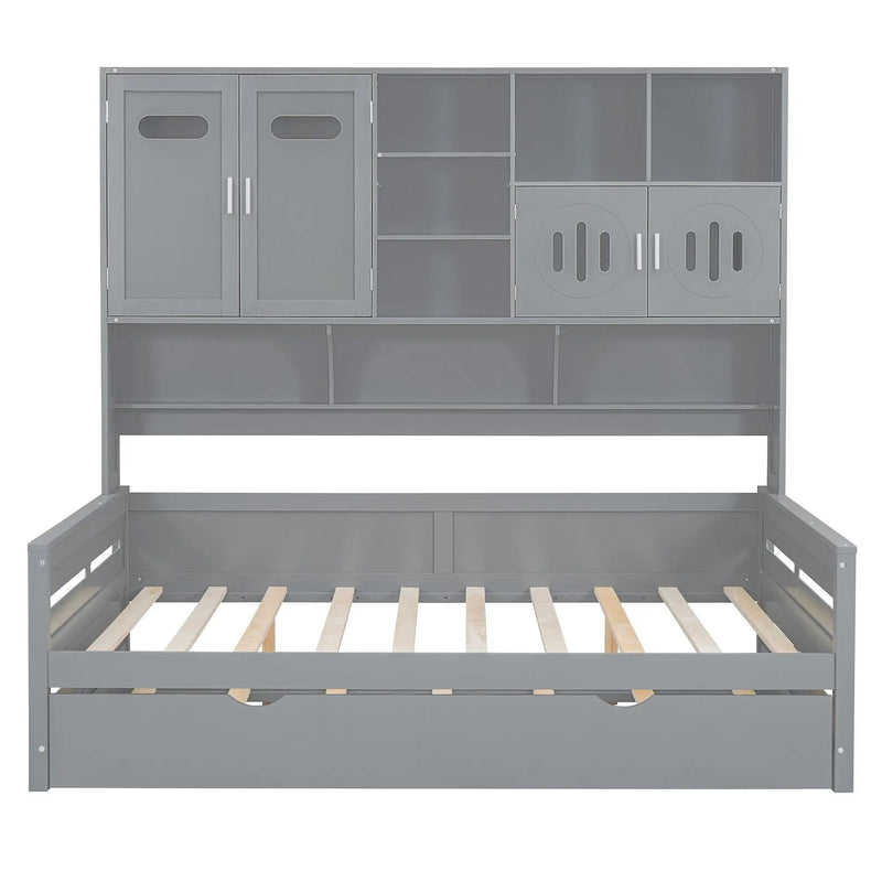 Daybed With All-In-One Cabinet And Shelf by HouseOfZazla