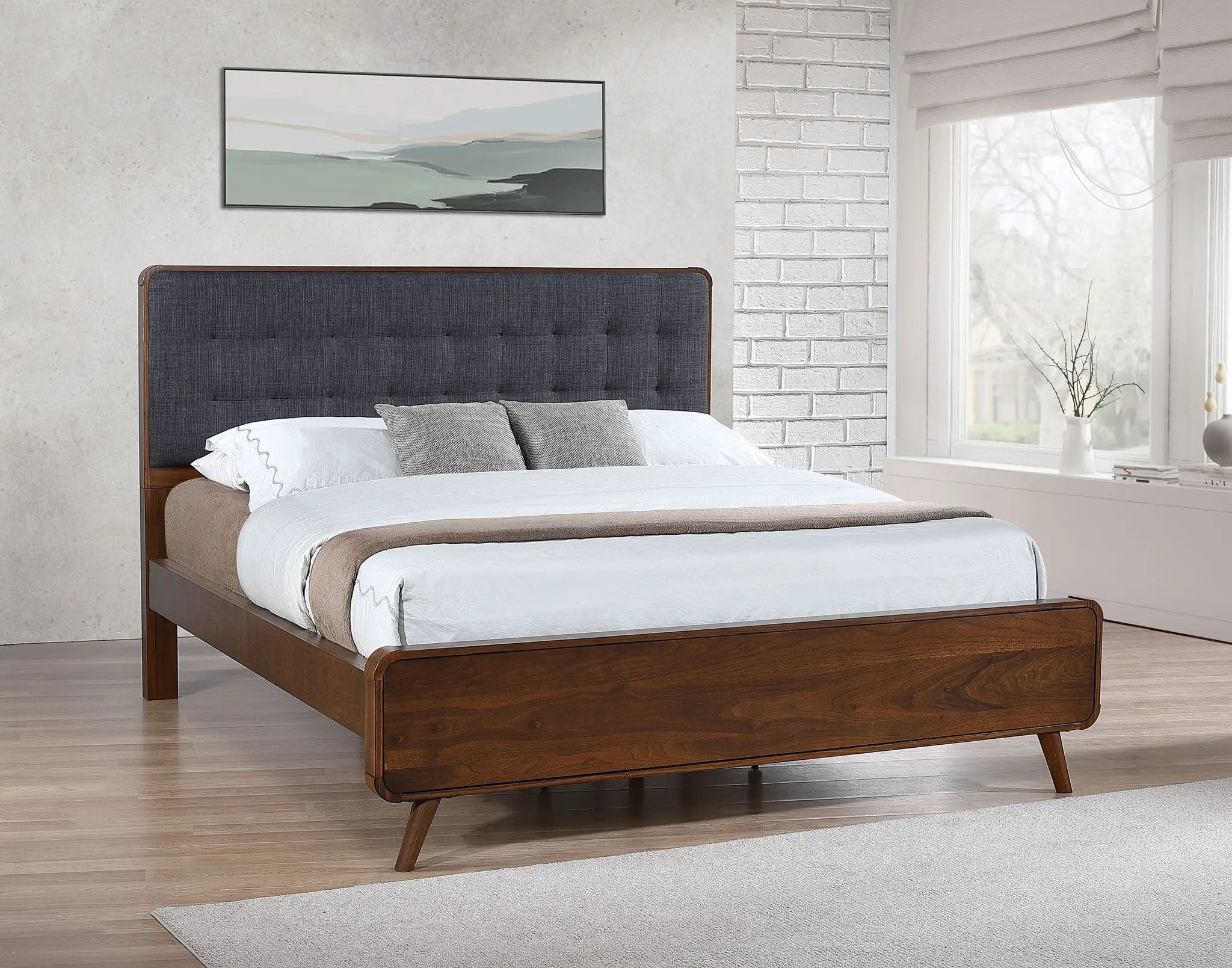 Robyn Wood California King Platform Bed Dark Walnut by Unique Piece Furniture