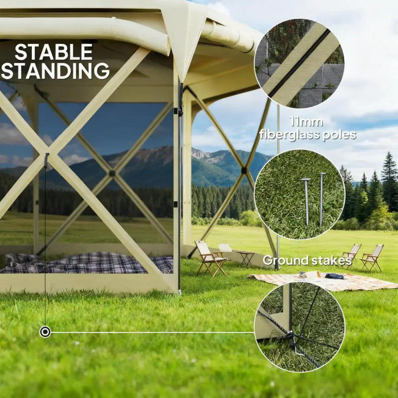 11 x 11ft Pop Up Tent with Removable Roof Cover by HouseOfZazla