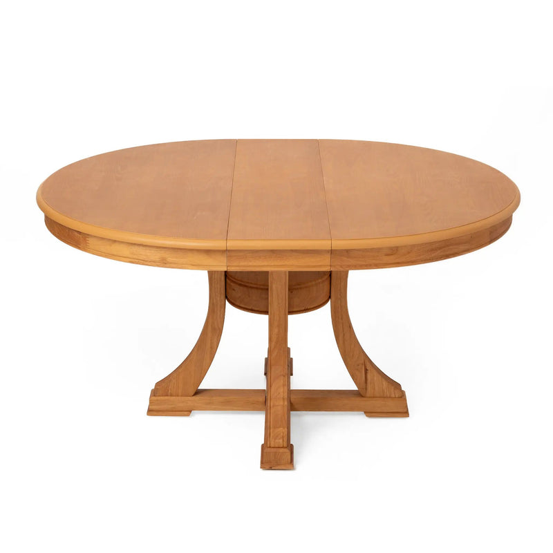 Extendable Round Rubber Wood Dining Table by HouseOfZazla