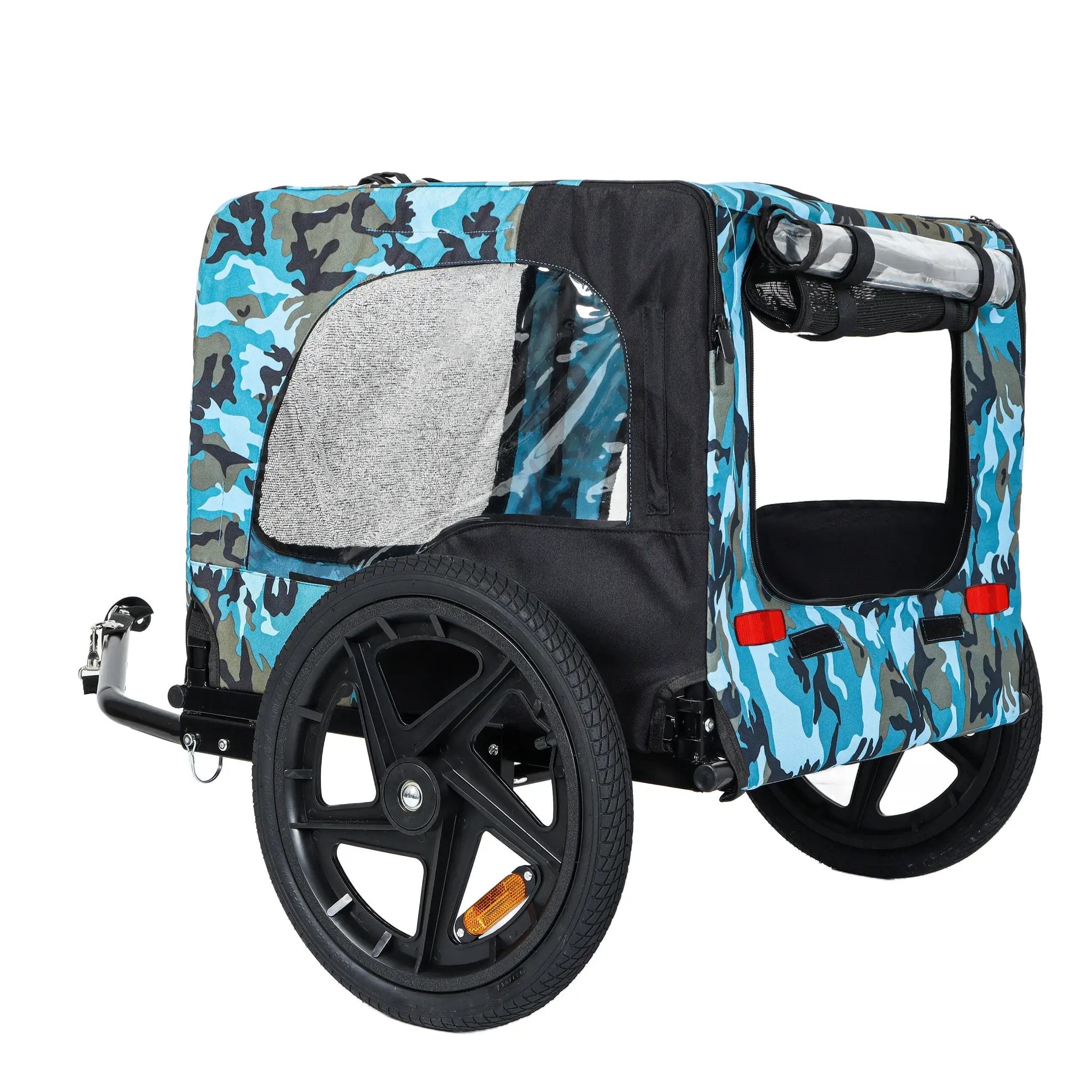 Outdoor Heavy Duty Collapsible Pet Bike Trailer with 16-Inch Wheels by HouseOfZazla