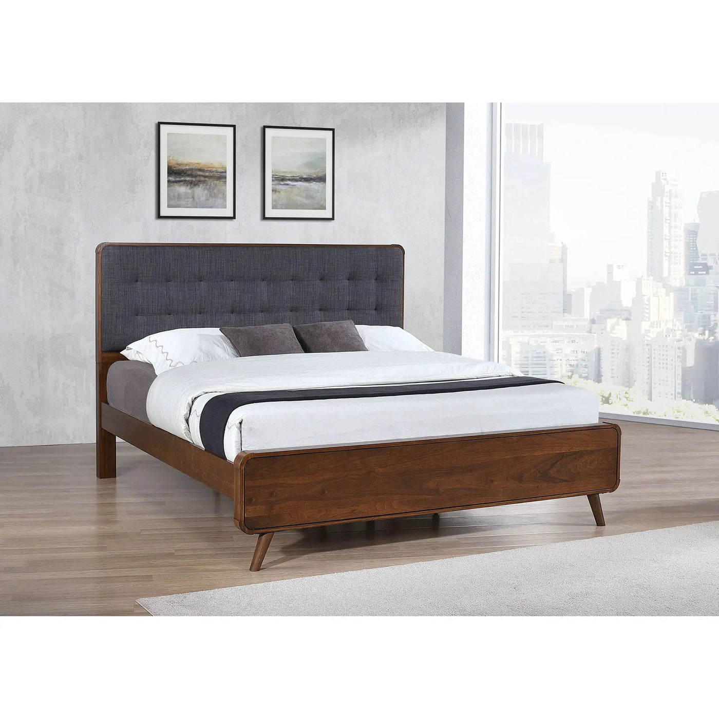 Carson Carrington - Platform Bed With Tufted Upholstery by HouseOfZazla