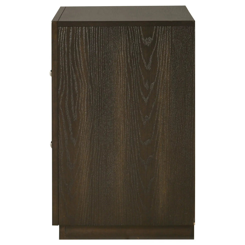 Atlas 2-drawer Bedroom Nightstand Bedside Table Dark Oak by Unique Piece Furniture