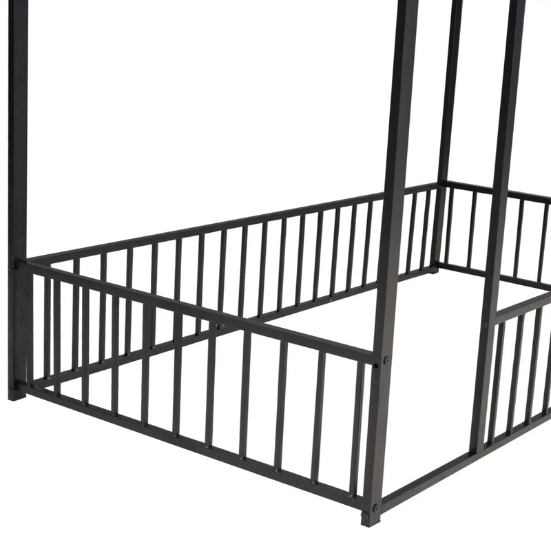 Metal Bed House Bed Frame With Fence by Unique Piece Furniture