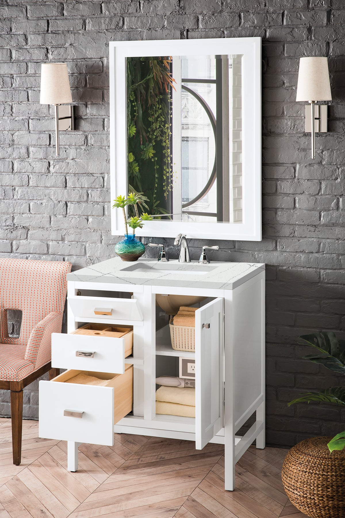 James Martin Addison 30" Single Bathroom Vanity, Glossy White, view 29