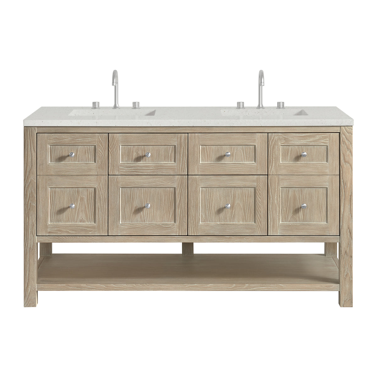 James Martin Breckenridge 60" Double Bathroom Vanity, Whitewashed Oak, view 25