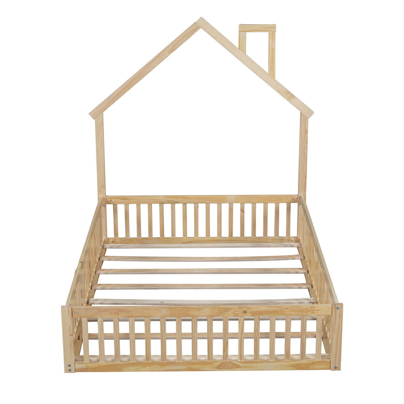 House Platform Bed With Guardrail by HouseOfZazla