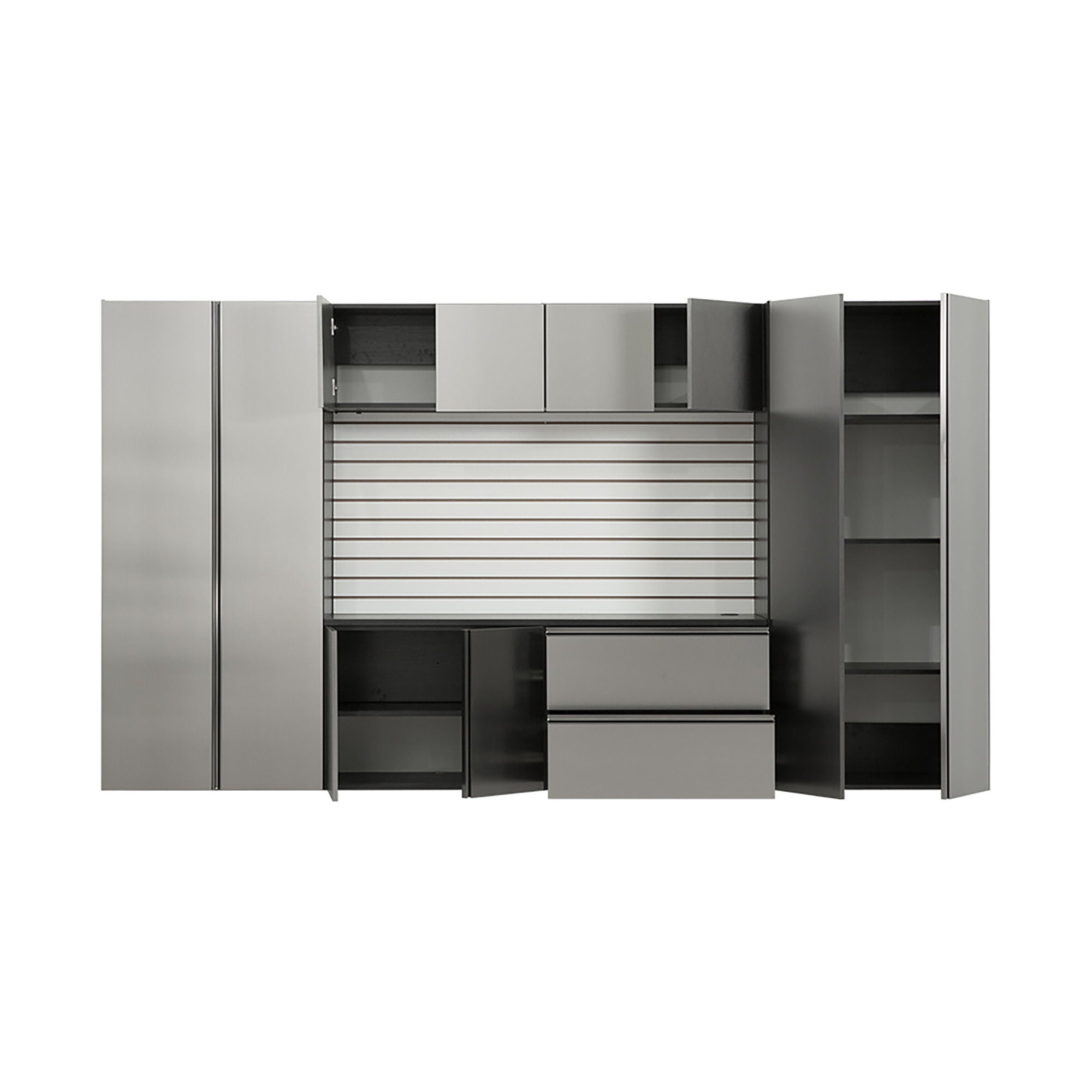 Nova Series - Garage Cabinet Set A With Soft Closing Doors - Metallic Gray by HouseOfZazla