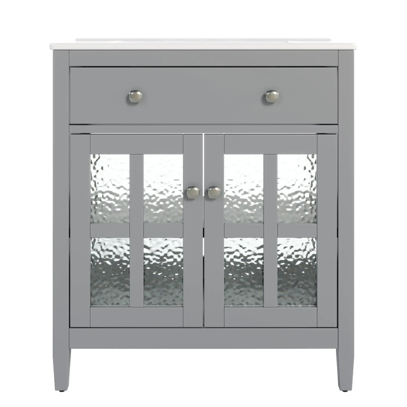 Bathroom Vanity With Ceramic Sink, Adjustable Shelf & Tip Out Tray by HouseOfZazla