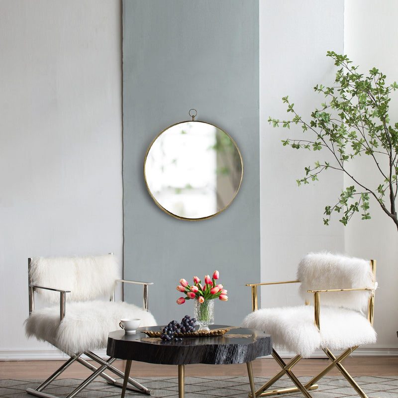 Round Mirror with Iron Frame - Gray, photo 7 of 7
