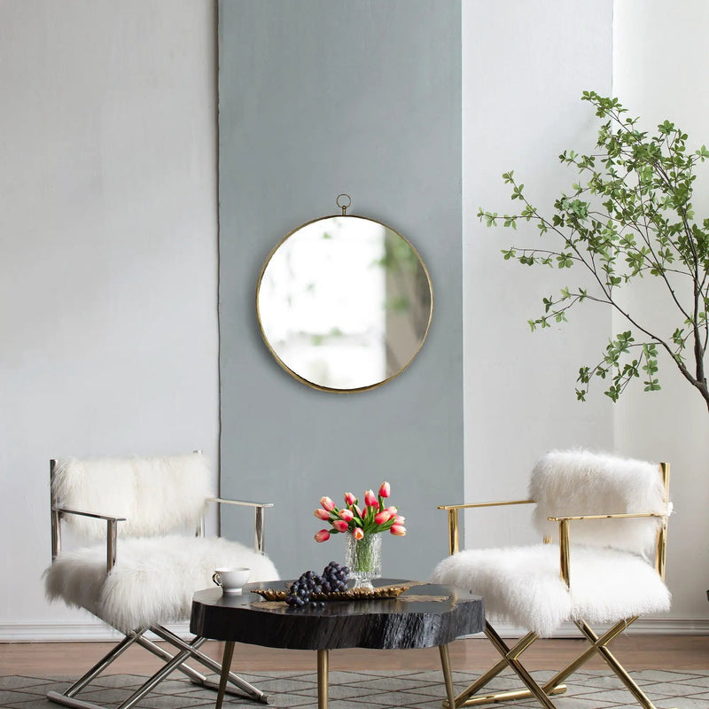 Round Mirror, Circle Mirror With Iron Frame For Living Room Bedroom Vanity Entryway, Hallway by Unique Piece Furniture