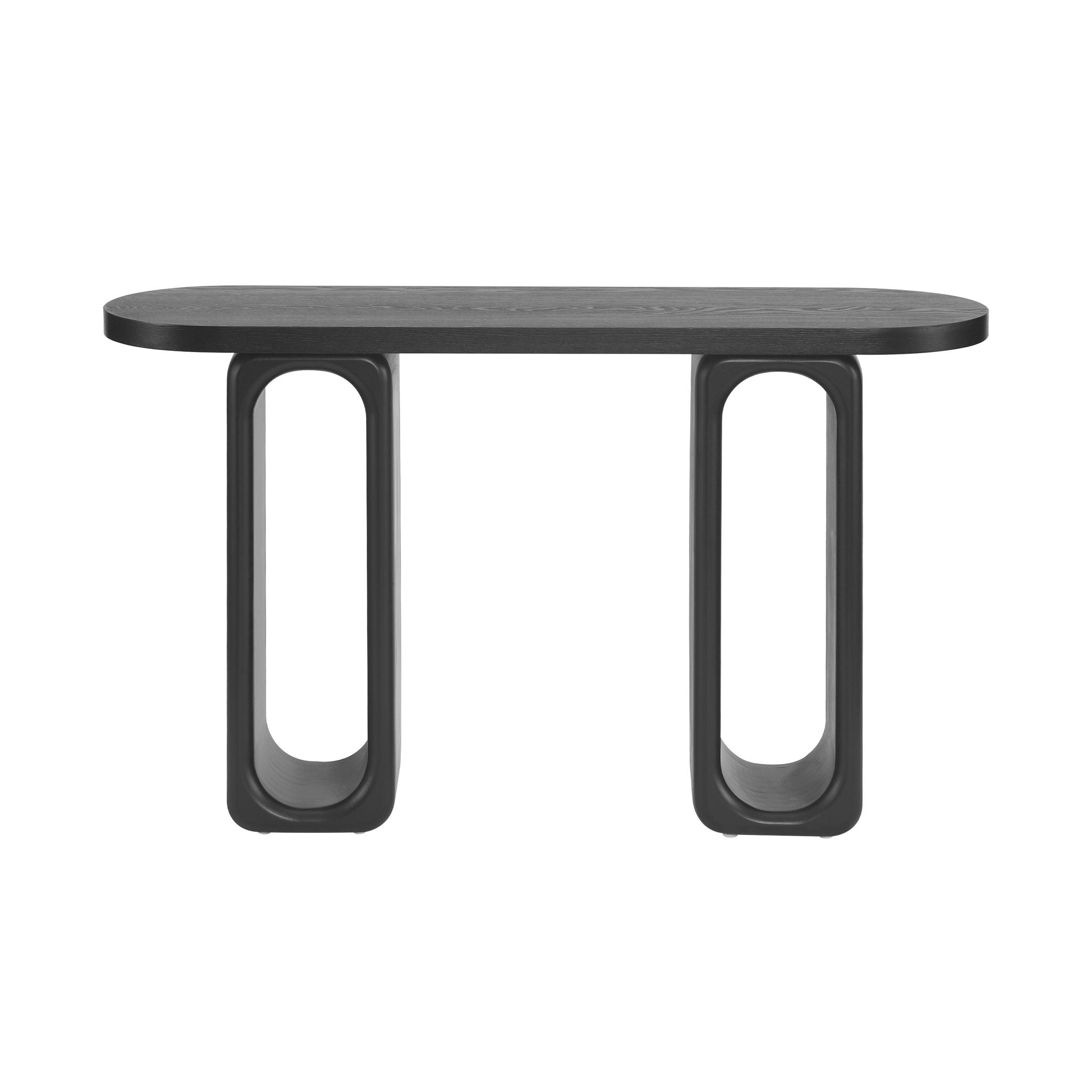 Art Sculptural Console Table With Oval Cutout Legs - Black by HouseOfZazla
