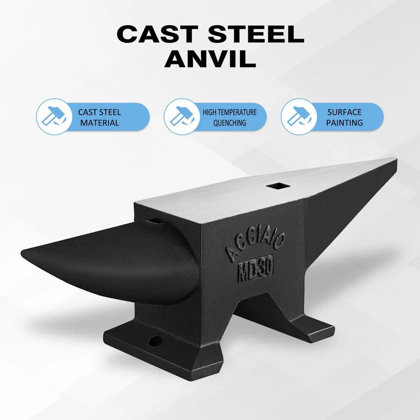 Heavy Duty Cast Steel Anvil, 22 Lbs Single Horn With Large Countertop, High Hardness For smithing by HouseOfZazla