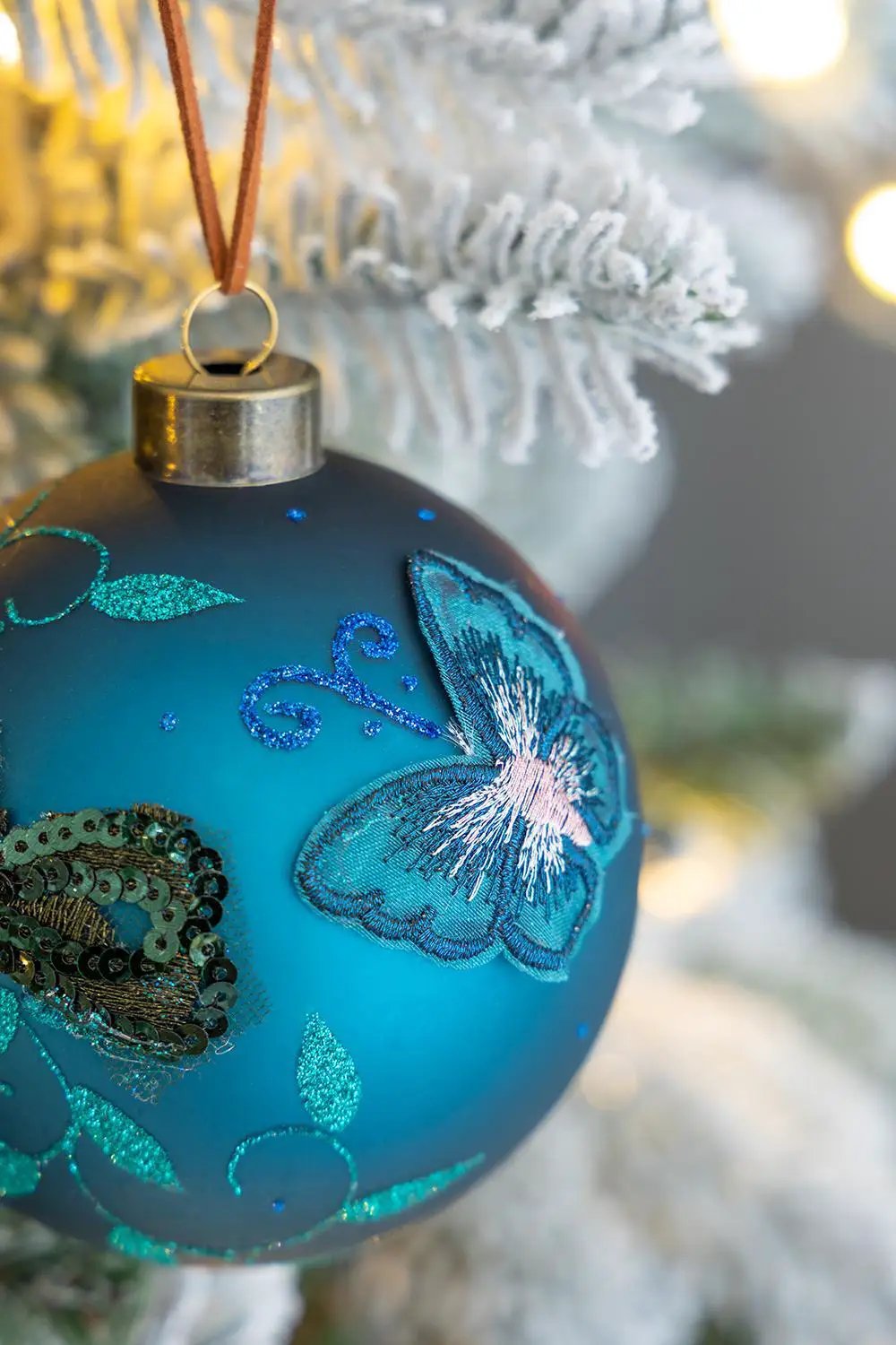 Christmas Ball Ornaments Glass Decorative Hanging Balls Light Blue by HouseOfZazla