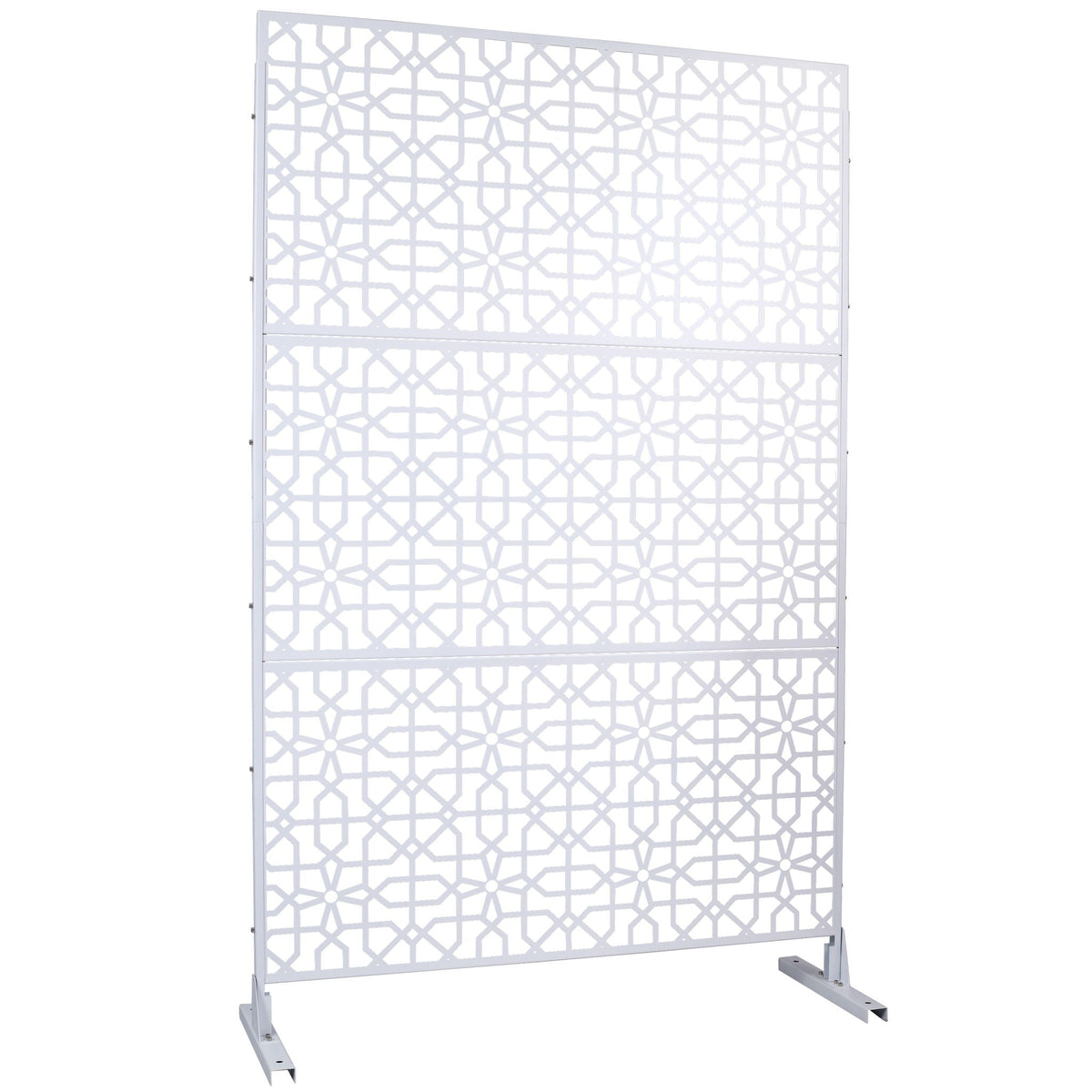 Metal Freestanding Decorative Privacy Screen with Rust-Resistant Finish – Black or White, photo 25 of 27
