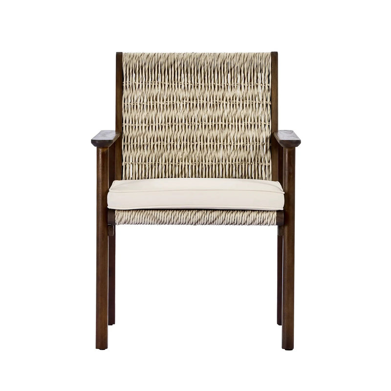 Outdoor Dining Chair Set with Acacia Wood & Wicker Rattan by HouseOfZazla
