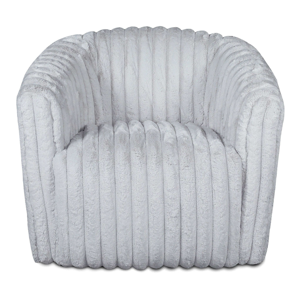 Modern Comfort Swivel Chair with Channel-Tufted Design - White or Gray, photo 2 of 10