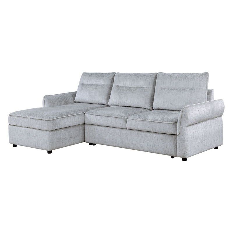 Gray Sofabed Stationary Sectional with Storage - Contemporary Design, photo 10 of 12