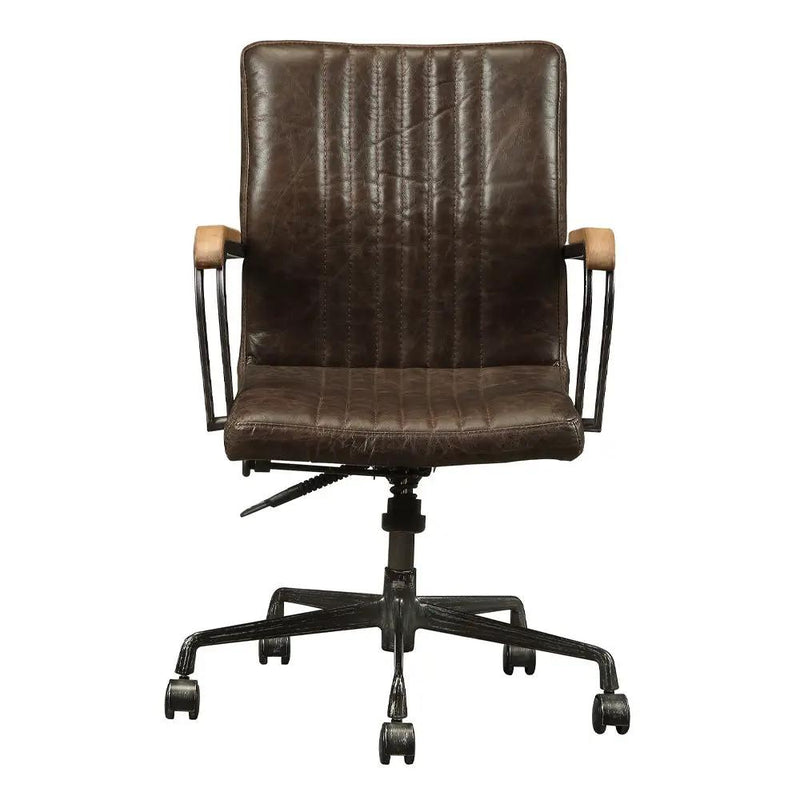 Joslin - Office Chair - Distress Chocolate Top Grain Leather by Unique Piece Furniture
