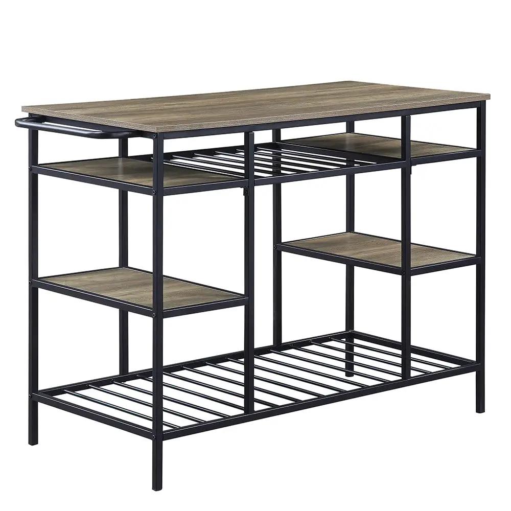 Lona - Kitchen Island - Rustic Oak & Black by Unique Piece Furniture